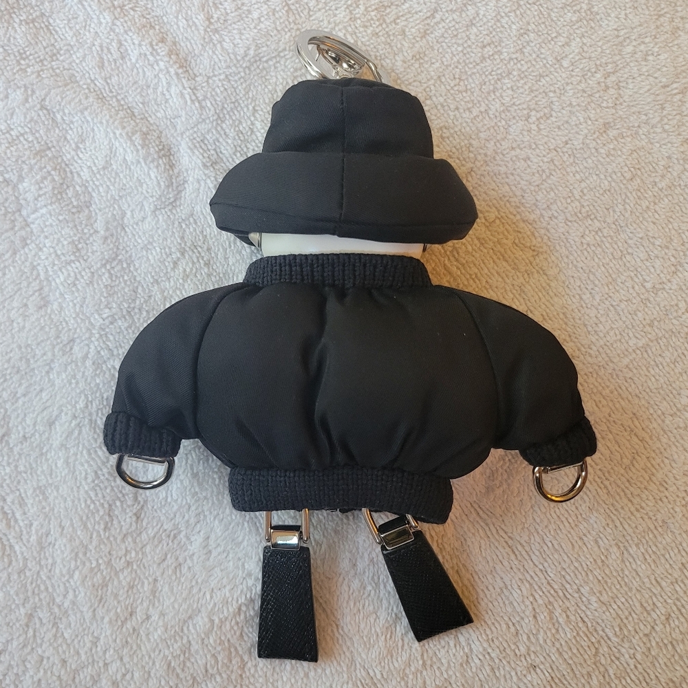 Prada Soft Robot Re-Nylon Bucket Hat Keychain Charm Black Nylon - Picture 3 of 9